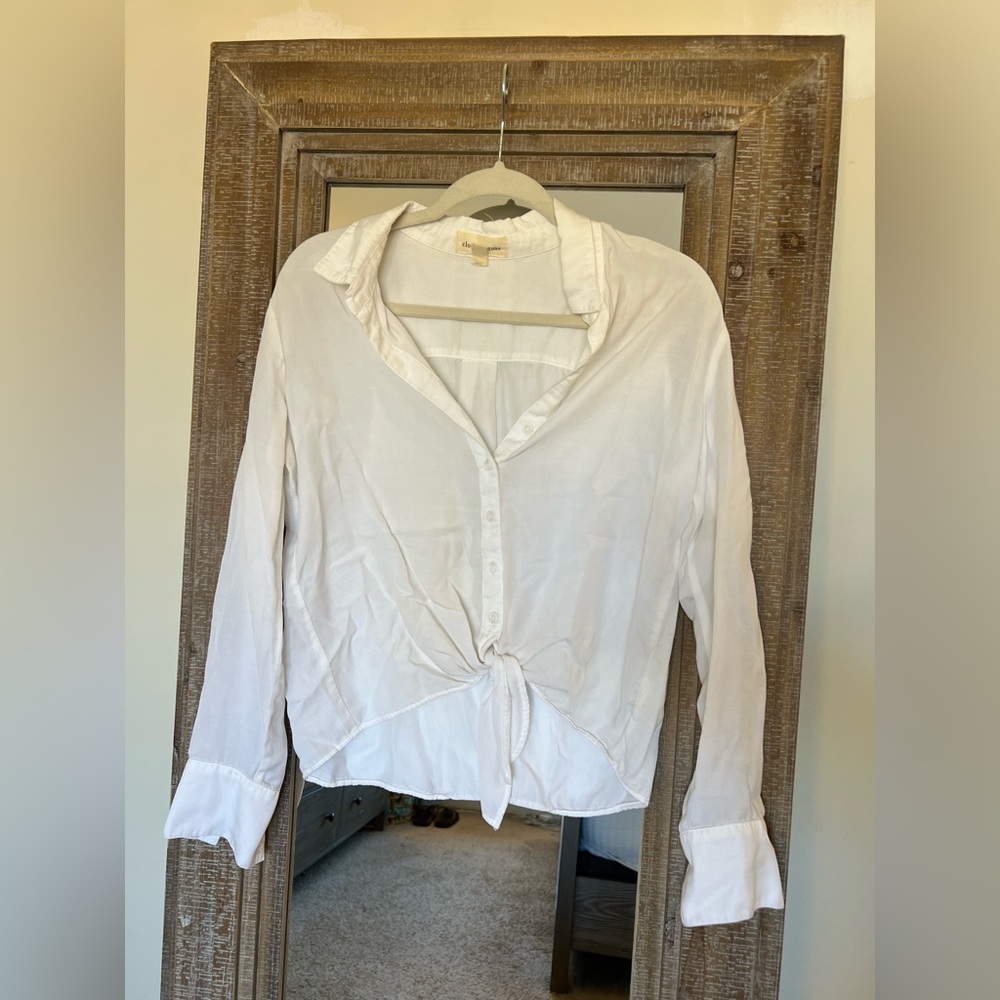 White button down with front tie. Size S.